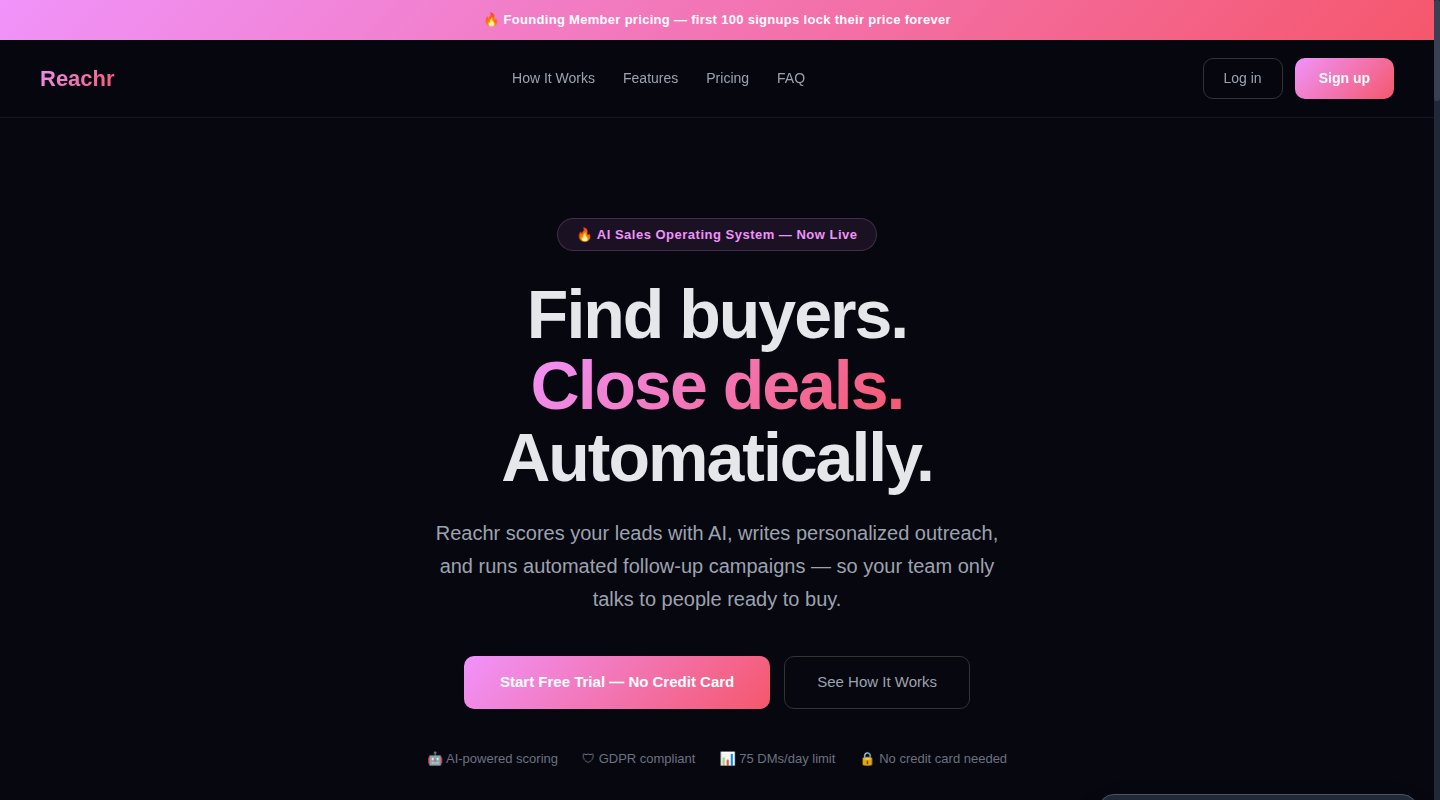 Screenshot of Reachr